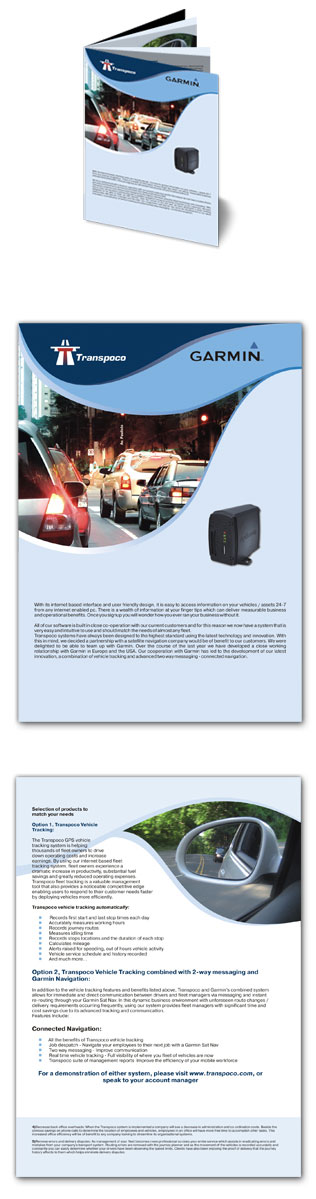 Redesign brochure for navigations systems sell company.