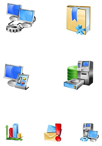 Profesional looking icons in Vista style for software suite.